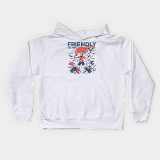 Friendly Island (bw) Kids Hoodie